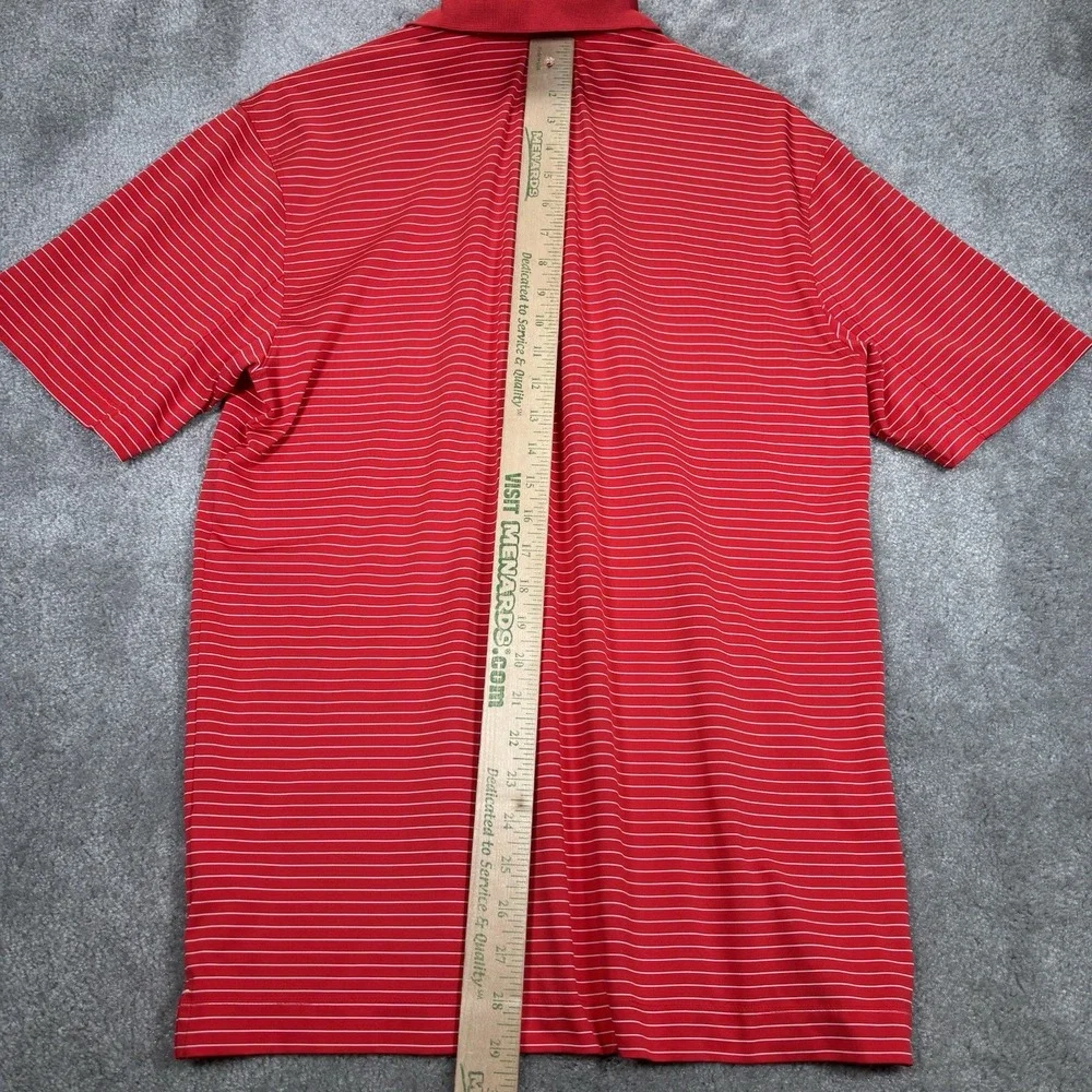 Nike Ohio State Buckeyes Polo Shirt Mens M Red Striped Dri Fit Short Sleeve Golf